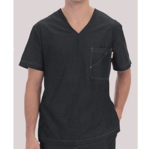 Koi Medical Uniform Scrub Top 656 Black Demin
